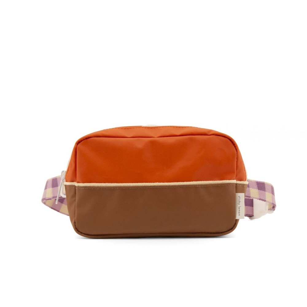 Sticky Lemon‎ Colorblock Crossbody Belt Bag Orange Brown
